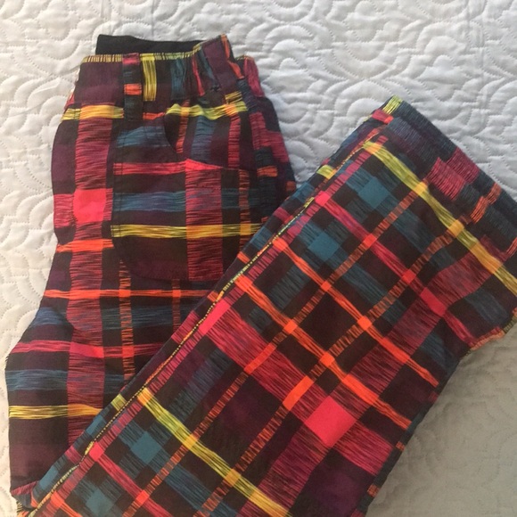 Falls Creek Other - Falls Creek Plaid Snow Ski Pants Black Pink Orange XL 14 to 16